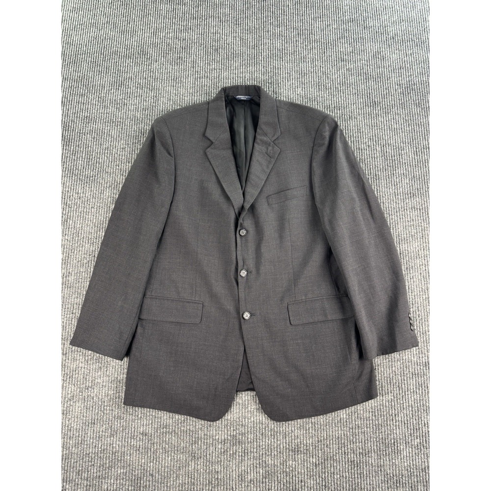 Vintage Brooks Brothers Suit Jacket 42R Gray Wool Solid Designer 346 Stretch USA